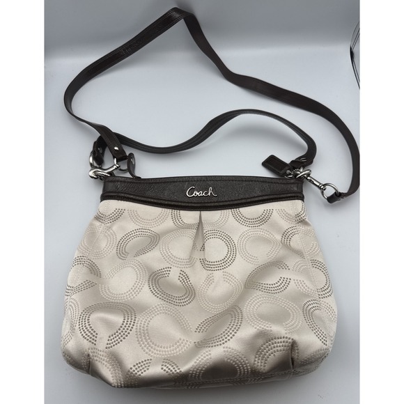 Coach Handbags - Ashley Signature Hippie Coach Beige and Brown Shoulder Purse Handbag
